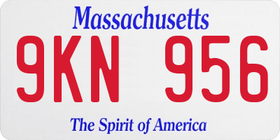 MA license plate 9KN956