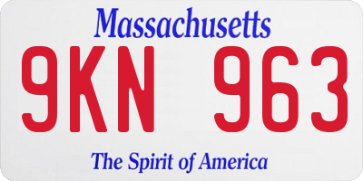 MA license plate 9KN963