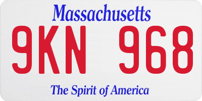 MA license plate 9KN968