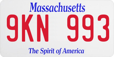 MA license plate 9KN993