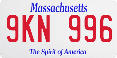 MA license plate 9KN996