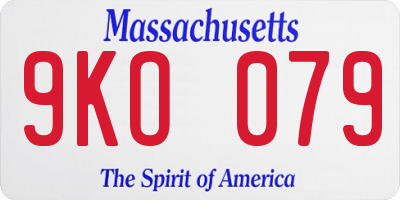 MA license plate 9KO079