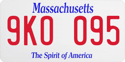 MA license plate 9KO095