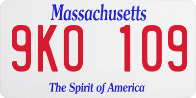 MA license plate 9KO109