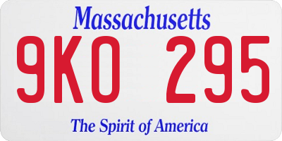 MA license plate 9KO295