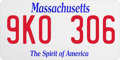 MA license plate 9KO306