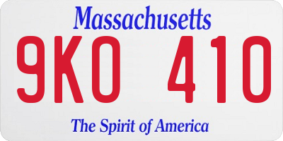 MA license plate 9KO410