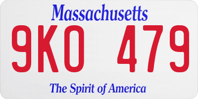 MA license plate 9KO479