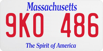 MA license plate 9KO486