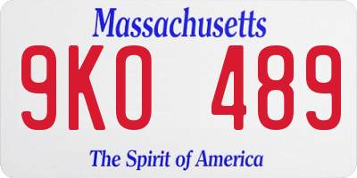MA license plate 9KO489