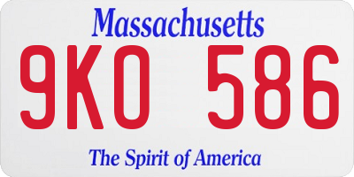 MA license plate 9KO586