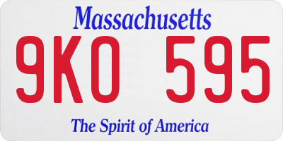 MA license plate 9KO595