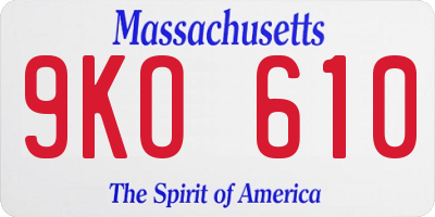 MA license plate 9KO610