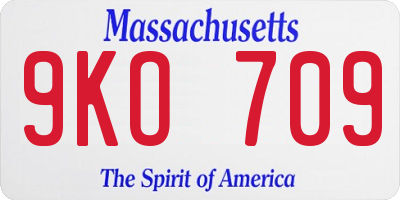 MA license plate 9KO709