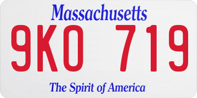 MA license plate 9KO719