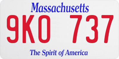 MA license plate 9KO737