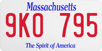 MA license plate 9KO795