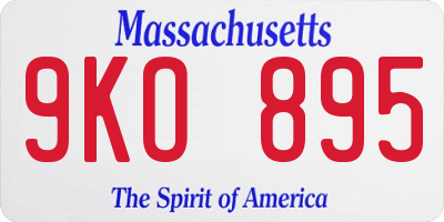 MA license plate 9KO895