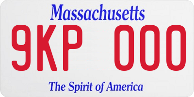 MA license plate 9KP000