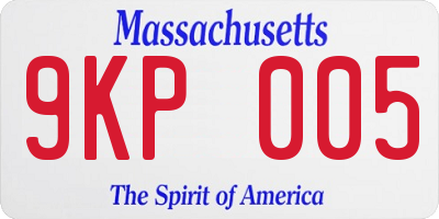MA license plate 9KP005