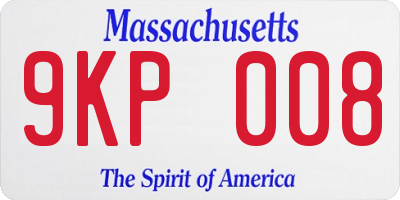 MA license plate 9KP008
