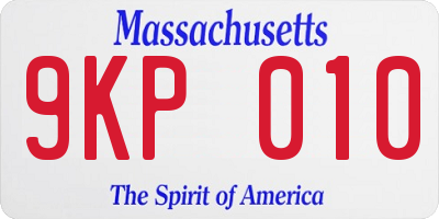 MA license plate 9KP010