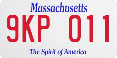 MA license plate 9KP011