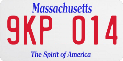 MA license plate 9KP014