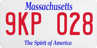 MA license plate 9KP028