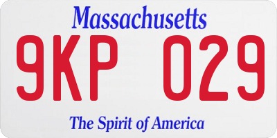 MA license plate 9KP029