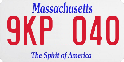 MA license plate 9KP040