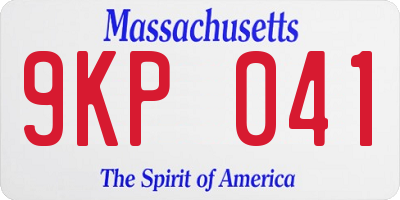 MA license plate 9KP041