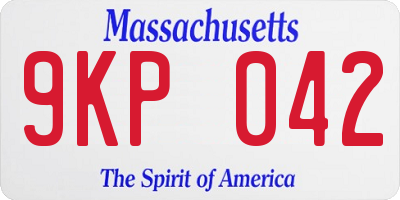 MA license plate 9KP042