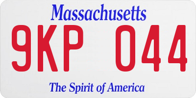 MA license plate 9KP044