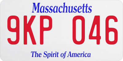 MA license plate 9KP046