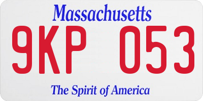 MA license plate 9KP053