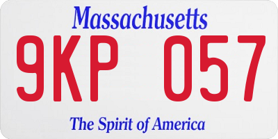 MA license plate 9KP057