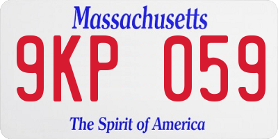 MA license plate 9KP059