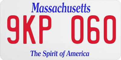 MA license plate 9KP060