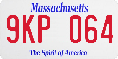 MA license plate 9KP064