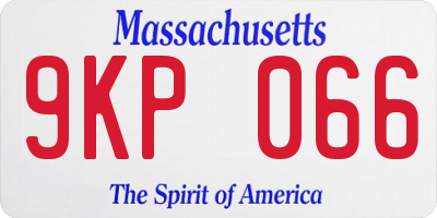 MA license plate 9KP066