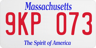 MA license plate 9KP073