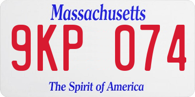 MA license plate 9KP074