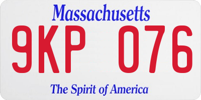 MA license plate 9KP076