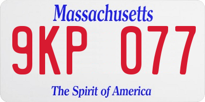 MA license plate 9KP077