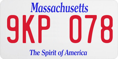 MA license plate 9KP078