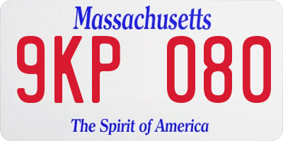 MA license plate 9KP080