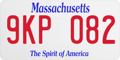 MA license plate 9KP082