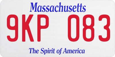 MA license plate 9KP083