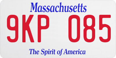 MA license plate 9KP085